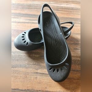 Crocs Kadee Ballet Flats Slip On Black Womens Size 6 Comfort Shoes Slingback